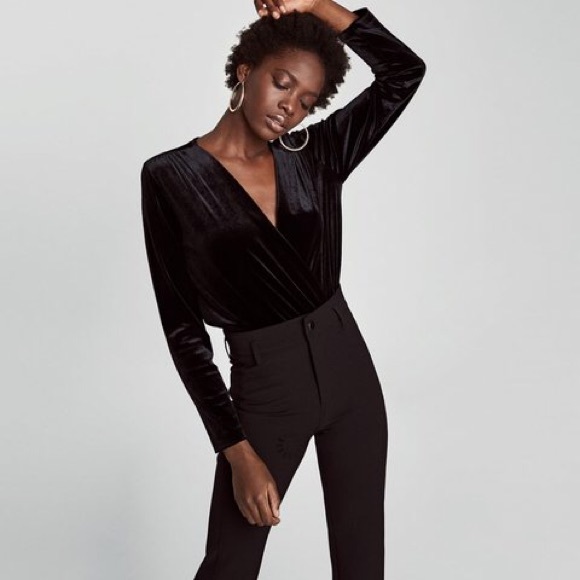 velvet bodysuit zara